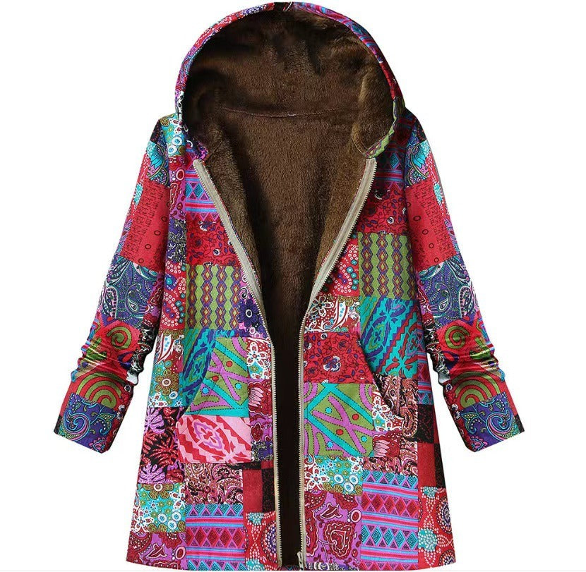Kryztal | Manteau bohème avec doublure sherpa