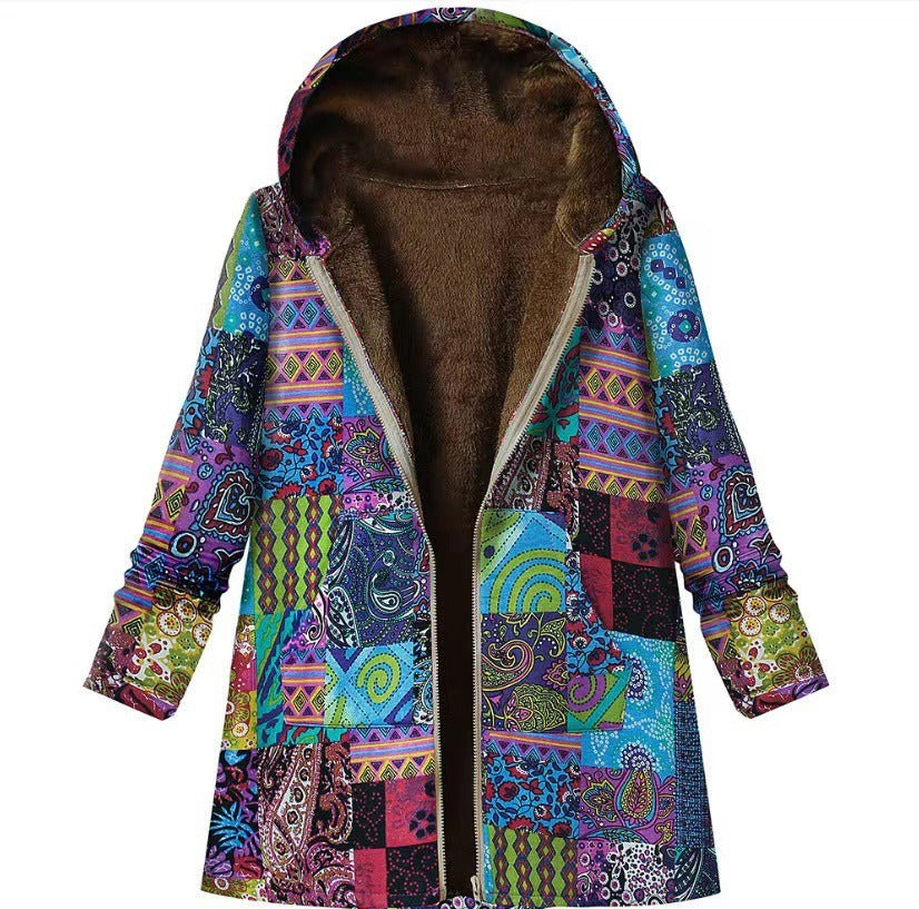 Kryztal | Boho Coat with Sherpa Lining