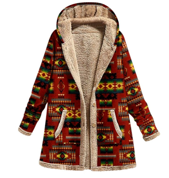 Kryztal | Manteau bohème avec doublure sherpa