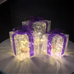 GlowBox – 3-Piece LED Gift Box Set for Christmas Decoration Display