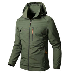 Men's waterproof sports jacket with a hood and zipper