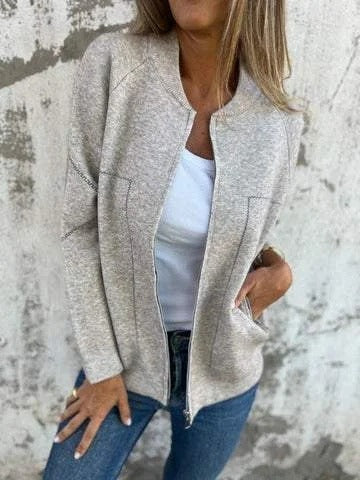 Hannah | Modern Zipper Blouse Blazer