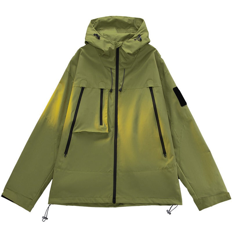 Imperméable d'hiver pour hommes avec capuche pour sports d'hiver