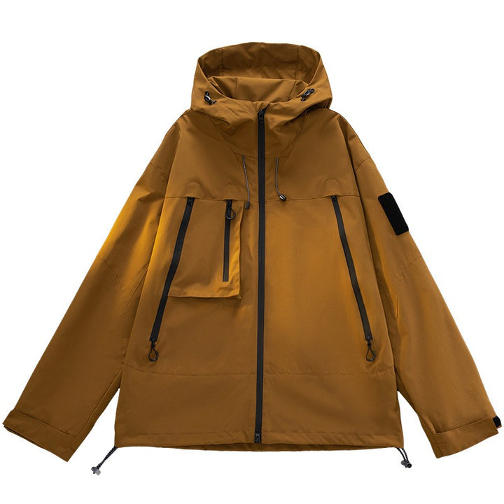 Imperméable d'hiver pour hommes avec capuche pour sports d'hiver