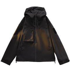 Men's winter sports raincoat with hood