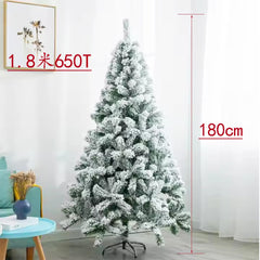 FrostyPine – 180 cm Snow-Covered Artificial Christmas Tree with Lights