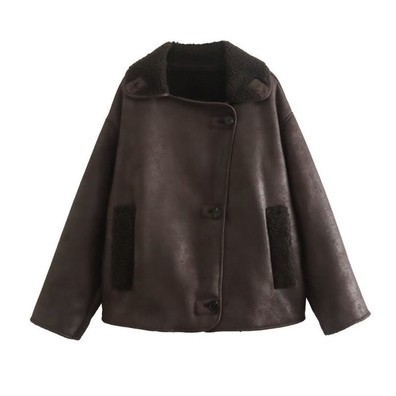 Marika | Veste courte en polaire avec col