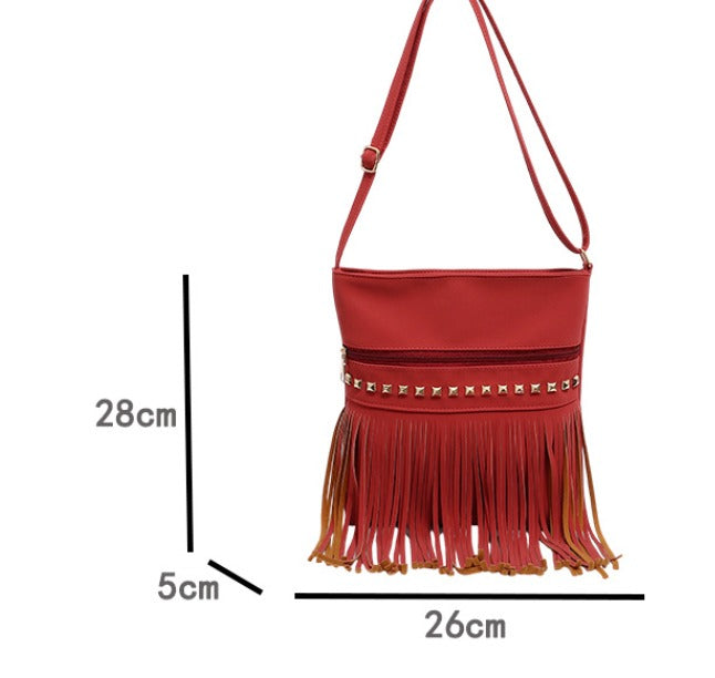 Sac à bandoulière vintage à franges pour femmes style bohème rétro