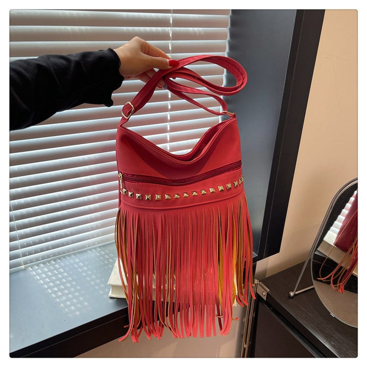 Sac à bandoulière vintage à franges pour femmes style bohème rétro