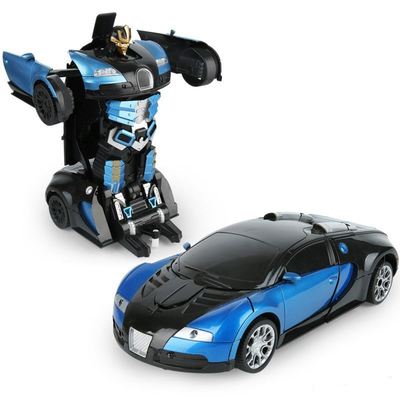 2-in-1 RC Transforming Robot Car – Remote Control Vehicle with LED Lights, Music, and One-Button Transformation