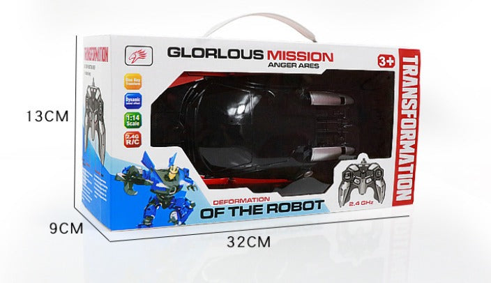 2-in-1 RC Transforming Robot Car – Remote Control Vehicle with LED Lights, Music, and One-Button Transformation