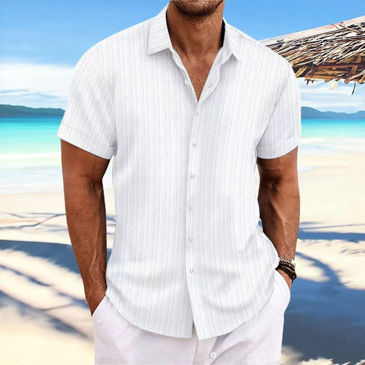 Chemise pour homme - Manches courtes respirantes pour un confort stylé - Design polyvalent pour tenue décontractée ou professionnelle