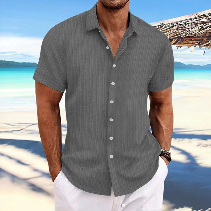 Chemise pour homme - Manches courtes respirantes pour un confort stylé - Design polyvalent pour tenue décontractée ou professionnelle