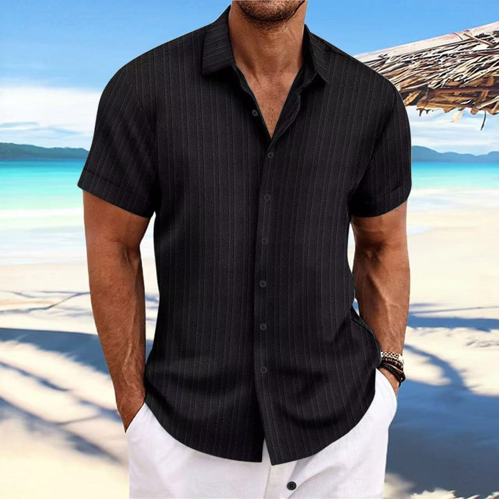 Chemise pour homme - Manches courtes respirantes pour un confort stylé - Design polyvalent pour tenue décontractée ou professionnelle