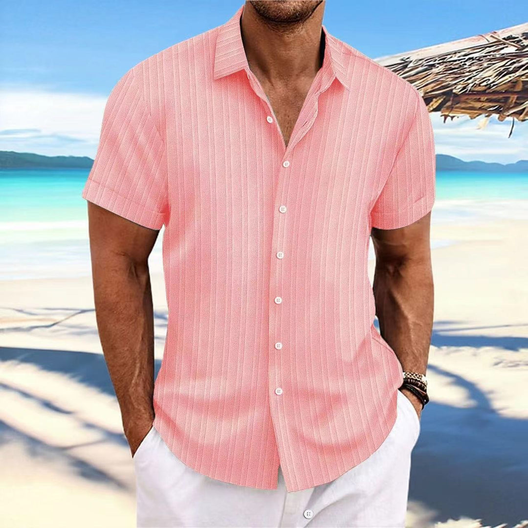 Chemise pour homme - Manches courtes respirantes pour un confort stylé - Design polyvalent pour tenue décontractée ou professionnelle