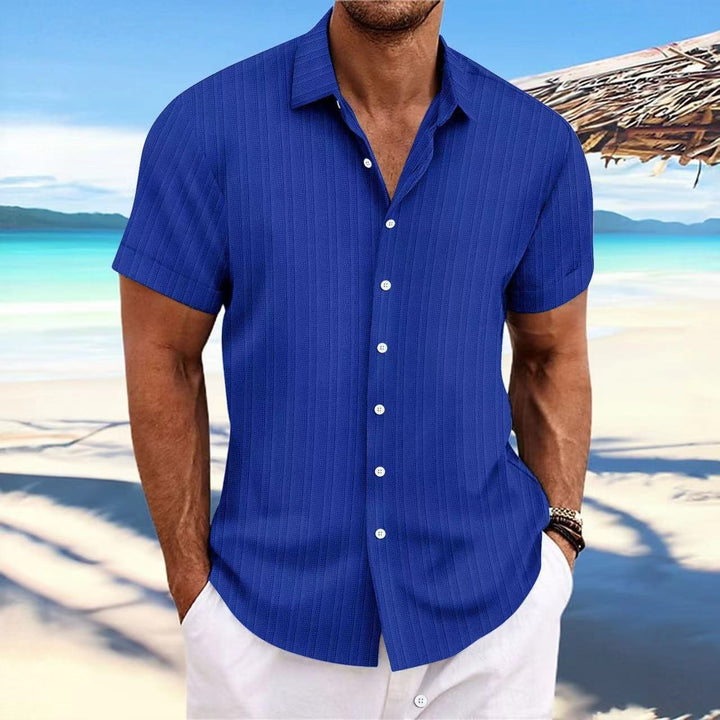 Chemise pour homme - Manches courtes respirantes pour un confort stylé - Design polyvalent pour tenue décontractée ou professionnelle