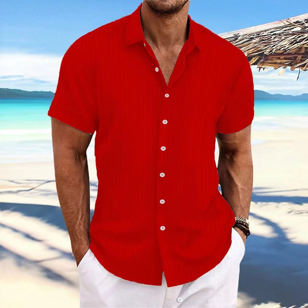 Chemise pour homme - Manches courtes respirantes pour un confort stylé - Design polyvalent pour tenue décontractée ou professionnelle