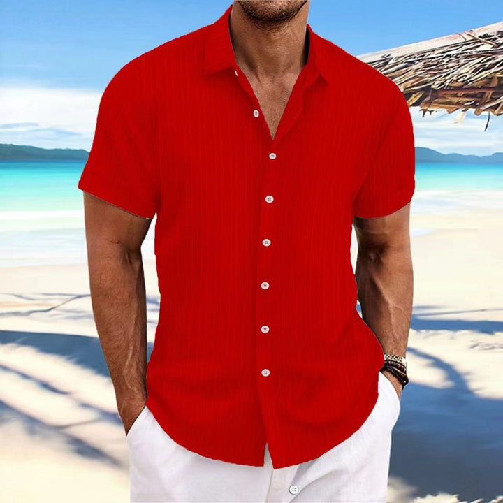 Chemise pour homme - Manches courtes respirantes pour un confort stylé - Design polyvalent pour tenue décontractée ou professionnelle