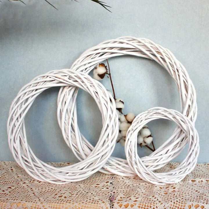 White Wonder | Handcrafted Rattan Wreath for Christmas Door Decor 2