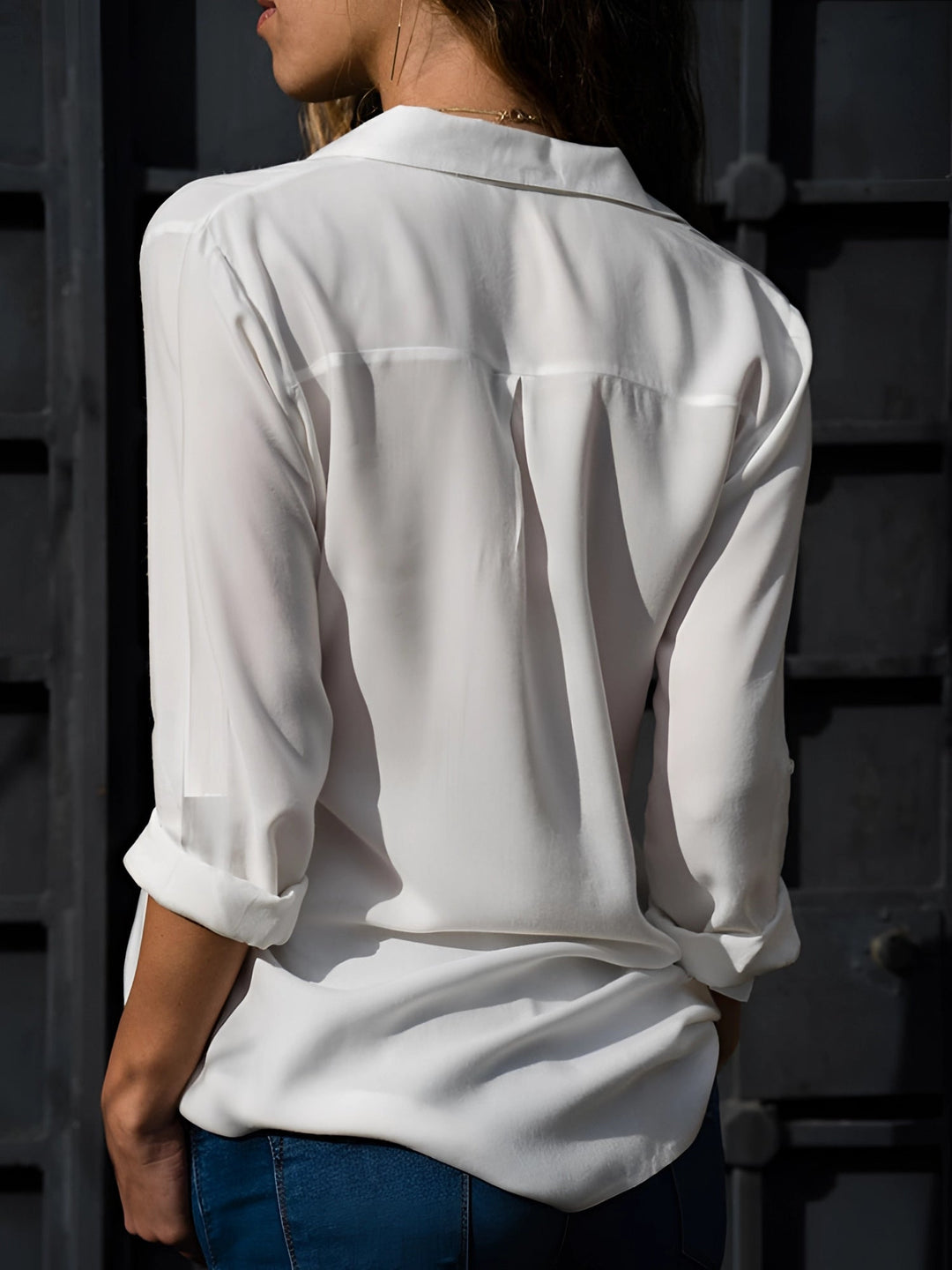 Women's Blouse - Elegant V-Neck Long Sleeve Top for Effortless Style and Comfort 3