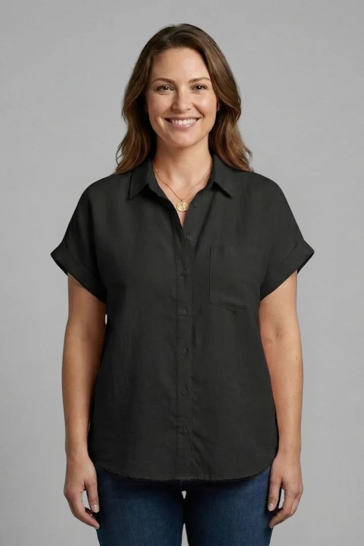 Women’s Blouse with Button Fastening and Short Sleeves 0
