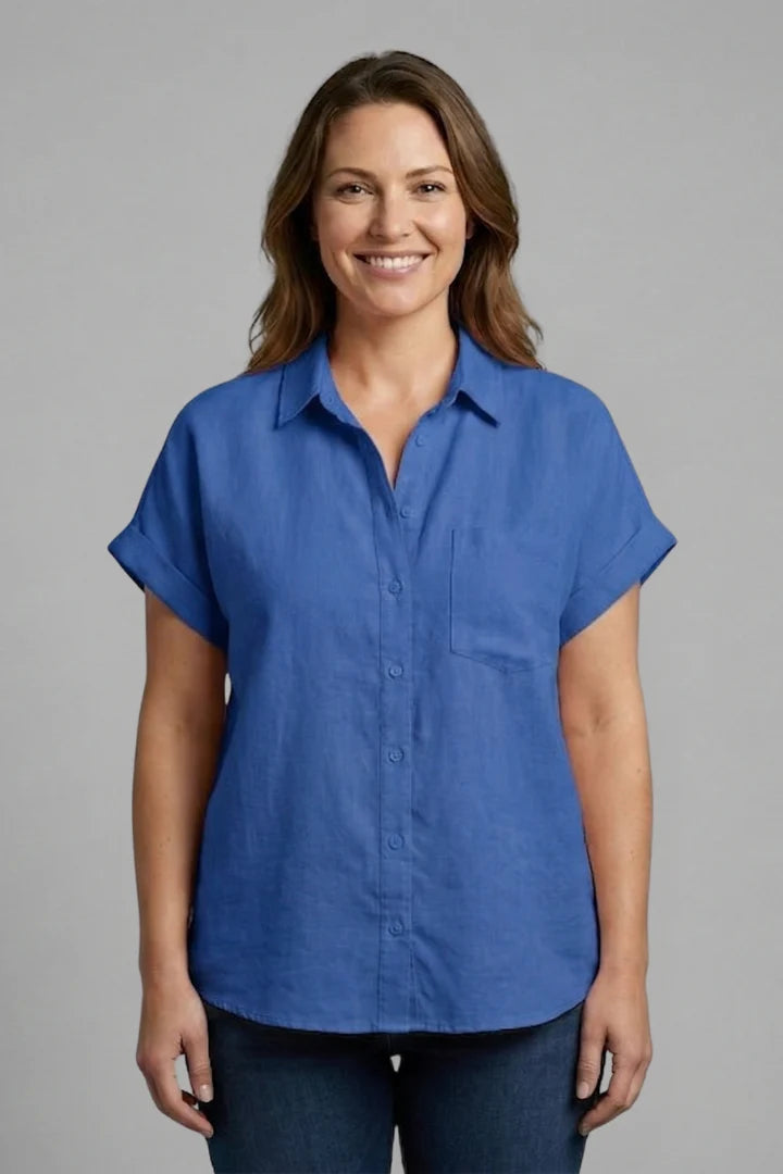 Women’s Blouse with Button Fastening and Short Sleeves 12