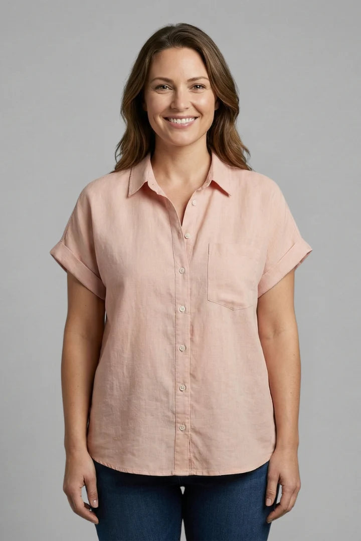 Women’s Blouse with Button Fastening and Short Sleeves 2