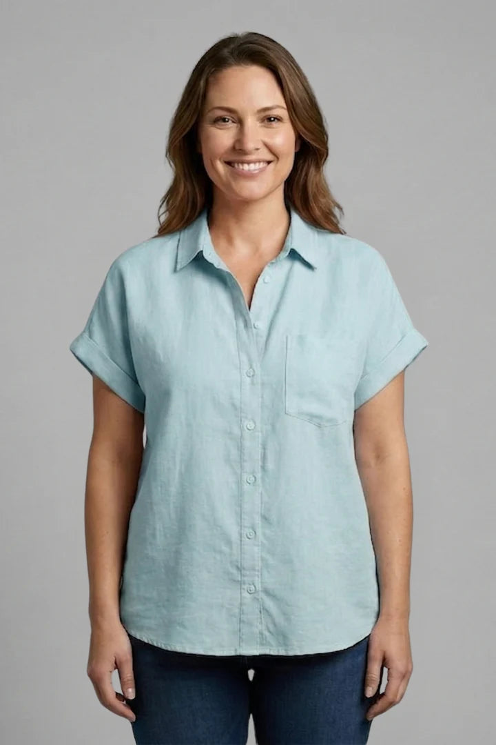 Women’s Blouse with Button Fastening and Short Sleeves 5