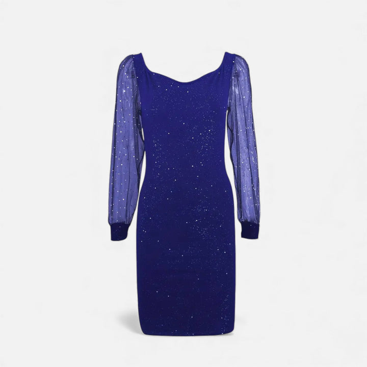 Women's Bodycon Dress with V-Neck and Sequin Trim | New Year 0
