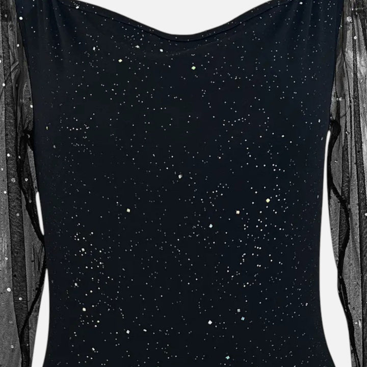 Women's Bodycon Dress with V-Neck and Sequin Trim | New Year 8