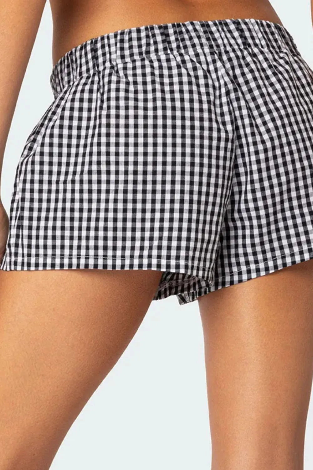 Women's Casual Plaid Elastic Waist Shorts for Summer - Stylish and Comfortable Summer Fashion 8