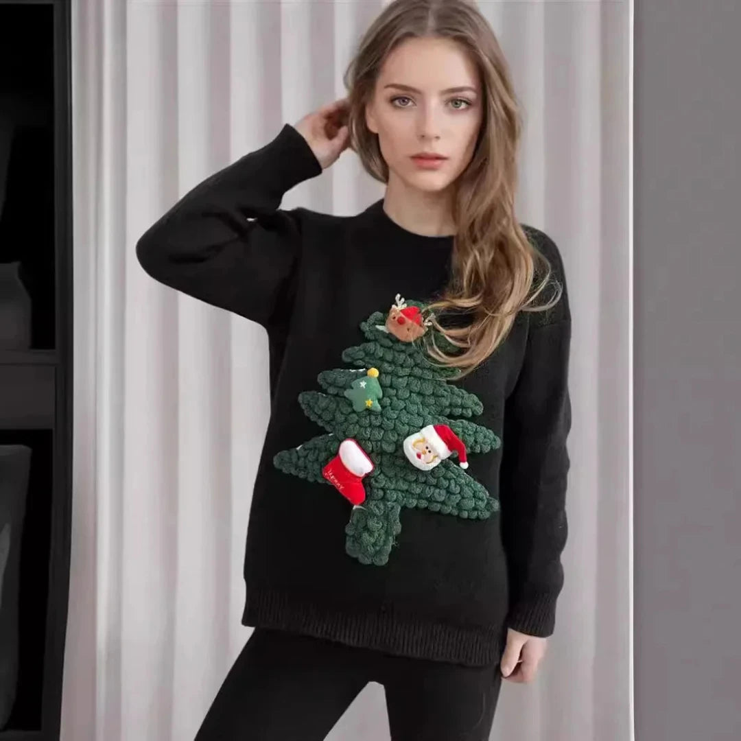Women's Cozy Christmas Sweater Warm Fabric Festive Design 1