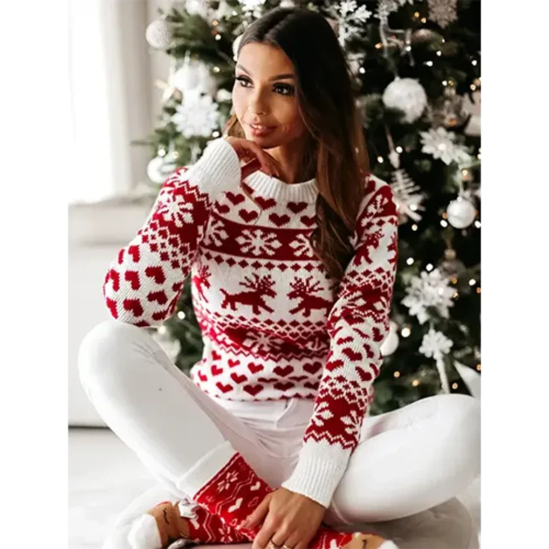 Women's Cozy Knitted Christmas Sweater Warm Knit 1