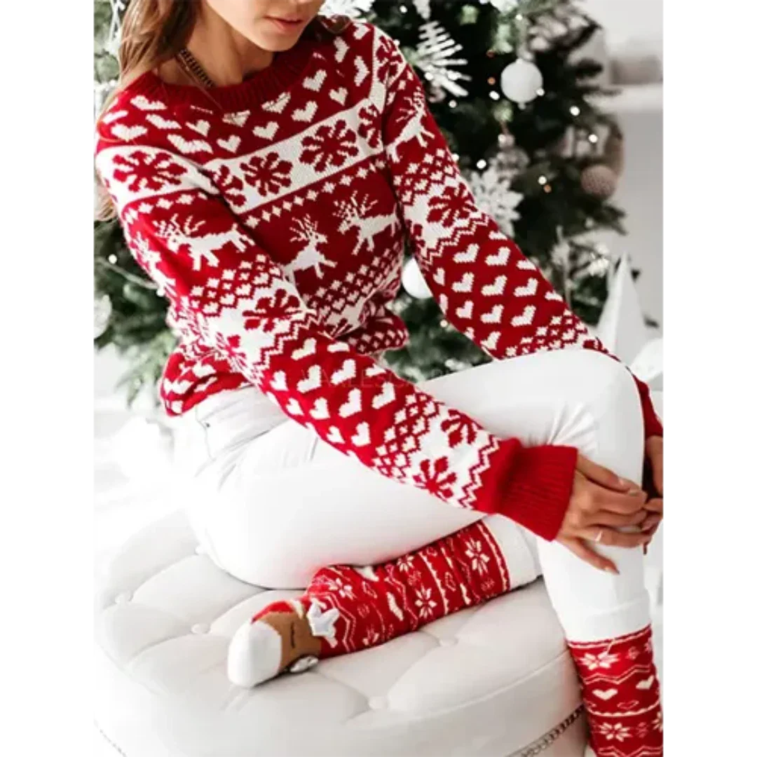 Women's Cozy Knitted Christmas Sweater Warm Knit 3