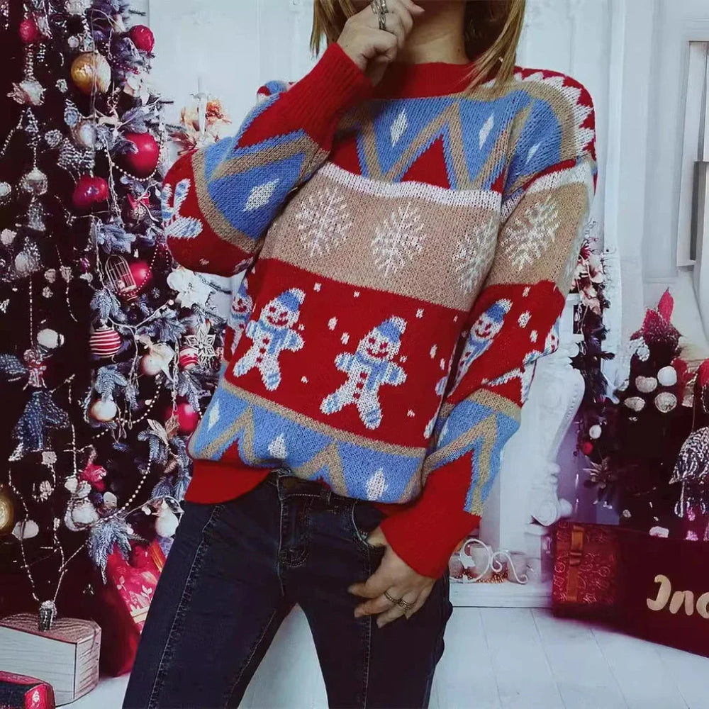 Women's Festive Christmas Sweater Cozy Soft Acrylic Blend 1