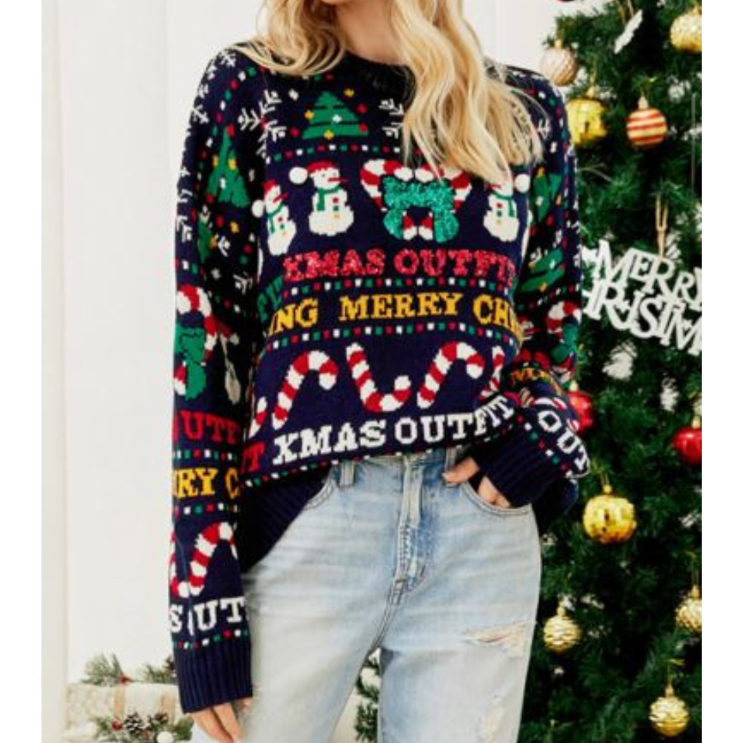 Women's Festive Christmas Sweater Warm Knit 1