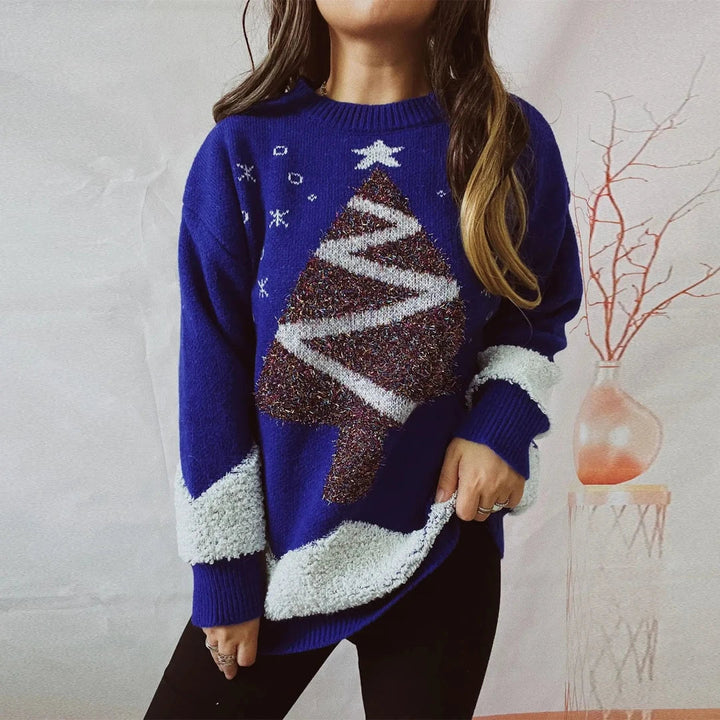 Women's Festive Knitted Christmas Jumper Cozy Warm Material 2