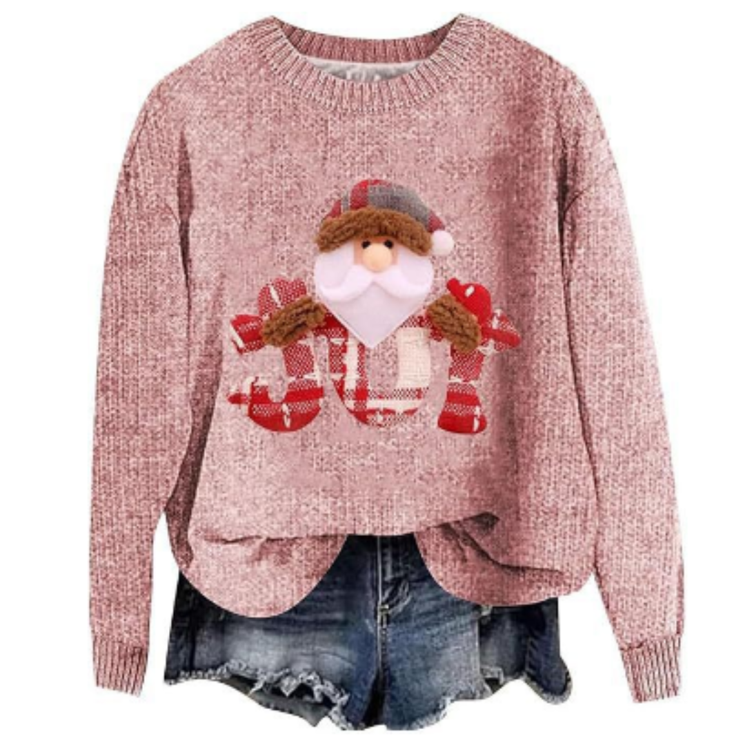 Women's Festive Long Sleeve Sweater Cozy Knit 0