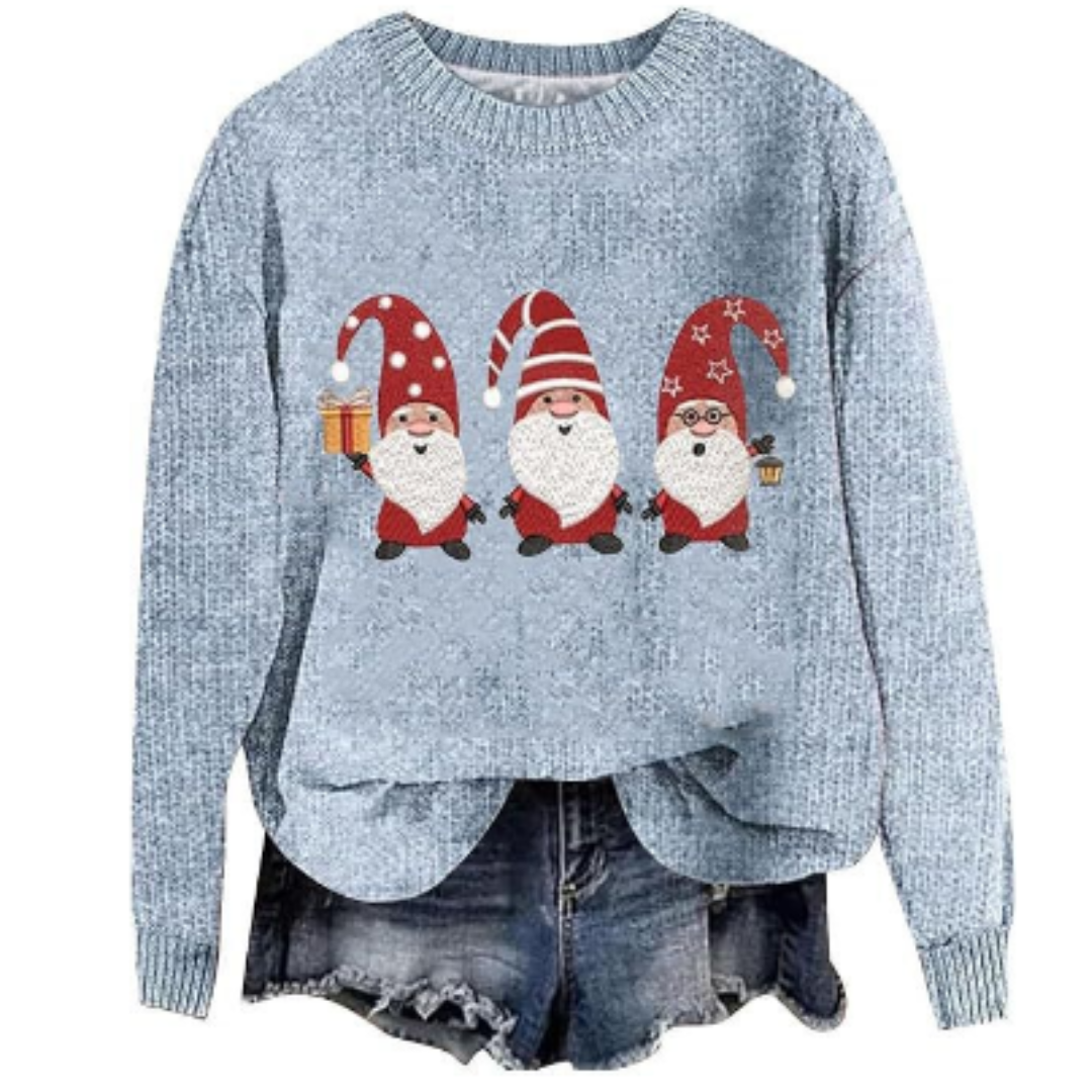 Women's Festive Long Sleeve Sweater Cozy Knit 6