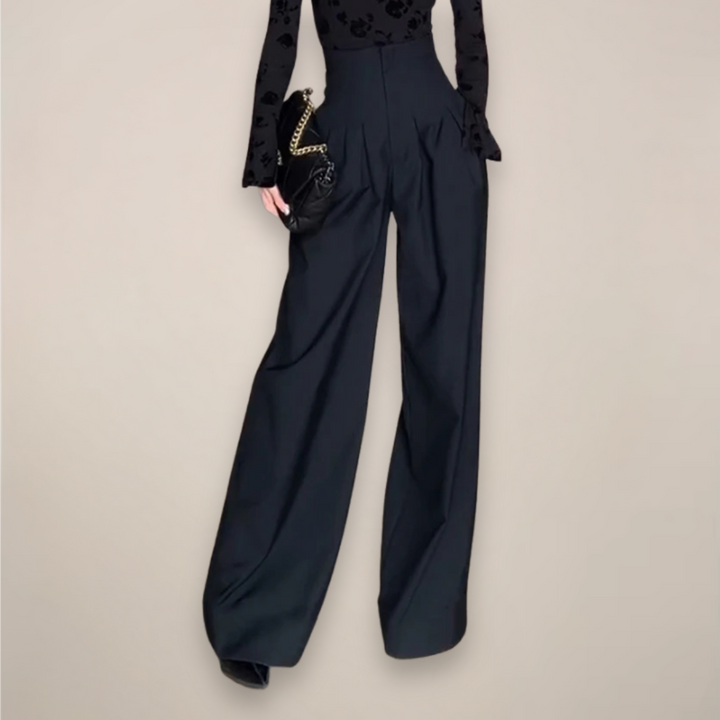 Women's High-Waisted Wide-Leg Trousers Elegant Summer Pants 2