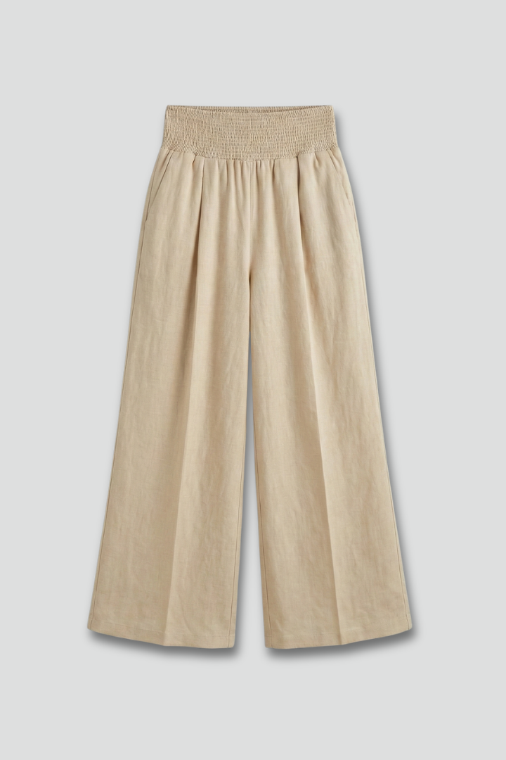 Women's High Waist Palazzo Trousers Wide Leg Summer Pants Elegant Pleated Design 1