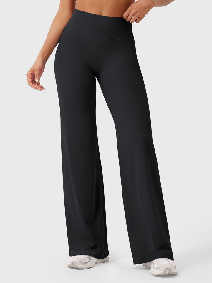 Women's High Waist Summer Flared Trousers Lightweight Casual Pants 1