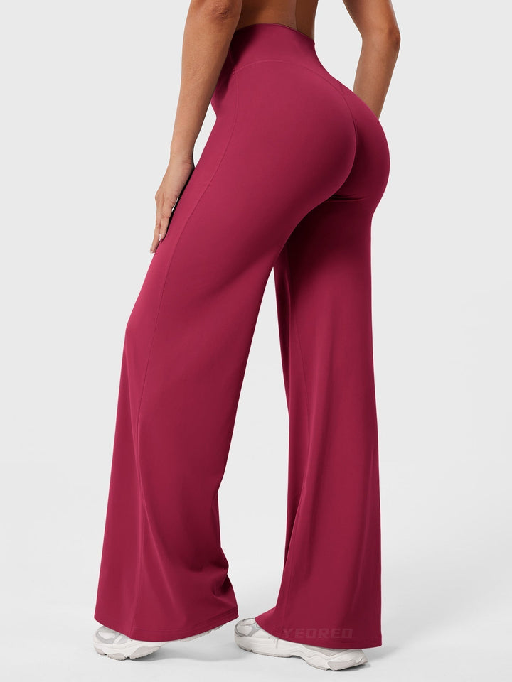 Women's High Waist Summer Flared Trousers Lightweight Casual Pants 10