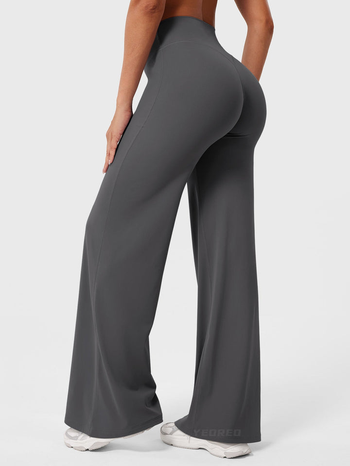 Women's High Waist Summer Flared Trousers Lightweight Casual Pants 15