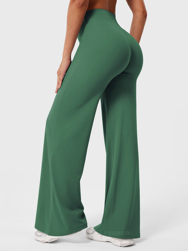 Women's High Waist Summer Flared Trousers Lightweight Casual Pants 18