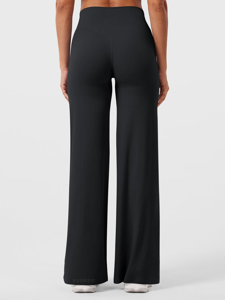 Women's High Waist Summer Flared Trousers Lightweight Casual Pants 2