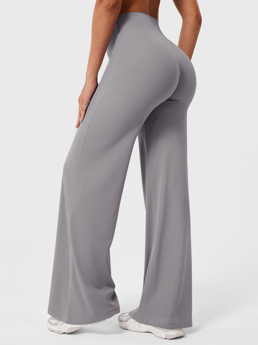 Women's High Waist Summer Flared Trousers Lightweight Casual Pants 21