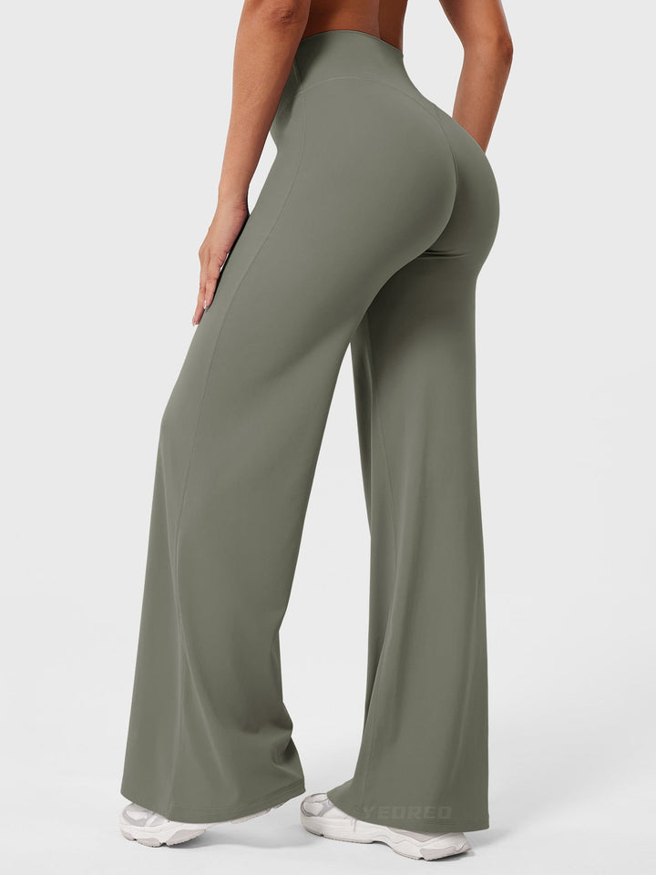 Women's High Waist Summer Flared Trousers Lightweight Casual Pants 22