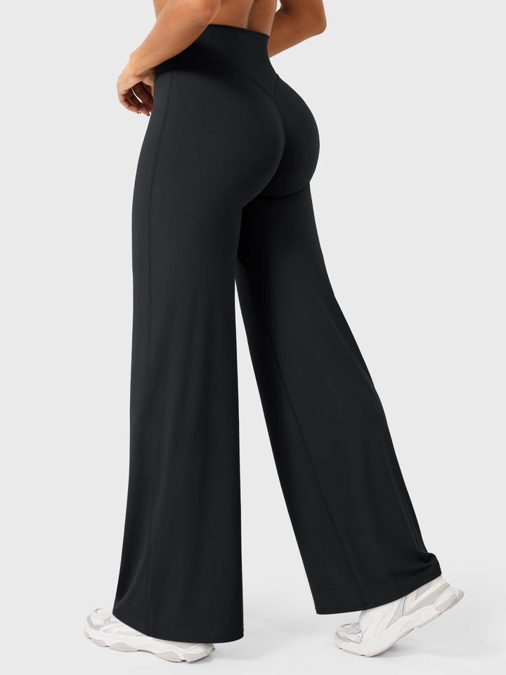 Women's High Waist Summer Flared Trousers Lightweight Casual Pants 3