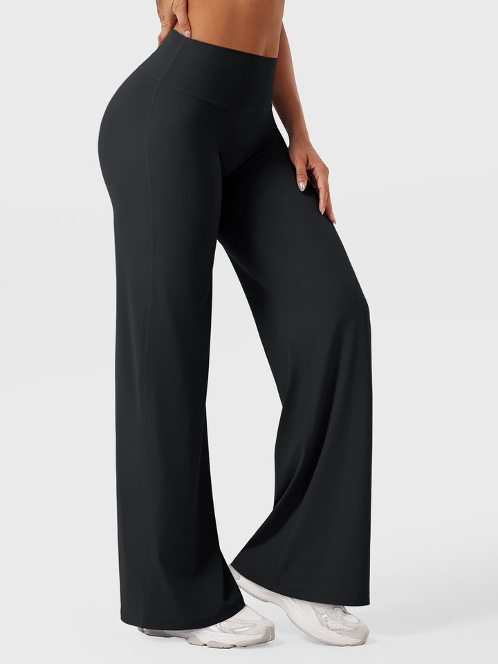 Women's High Waist Summer Flared Trousers Lightweight Casual Pants 4